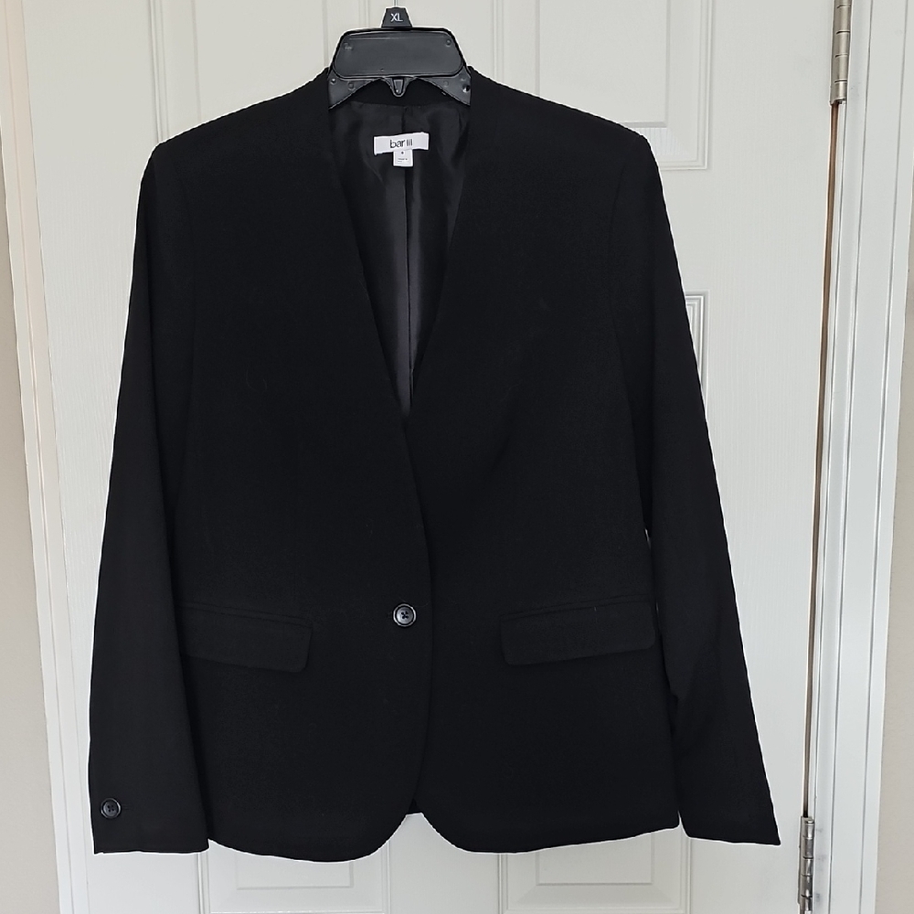 Bar III Women's Black Notchless Single-Button Blazer